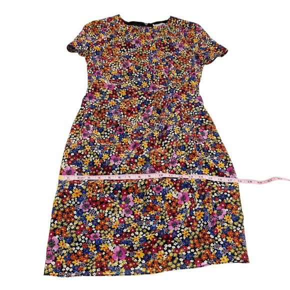Whistles Multicolor Floral Silk Dora Bodycon Dual Zipper Dress, Size 6 - Picture 12 of 15